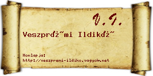 Veszprémi Ildikó névjegykártya